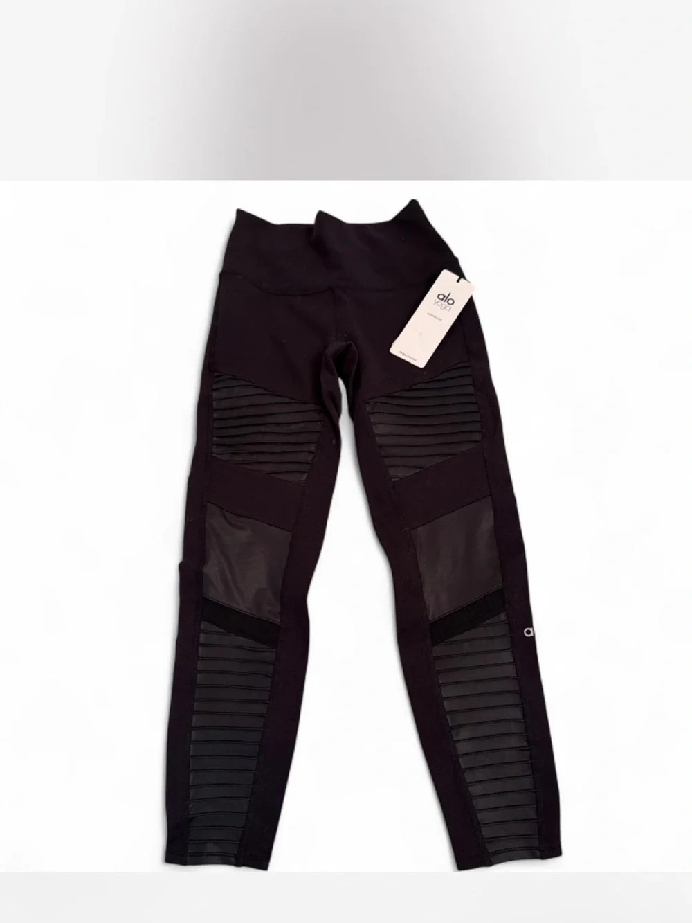 ALO Yoga Black Moto-Style Leggings